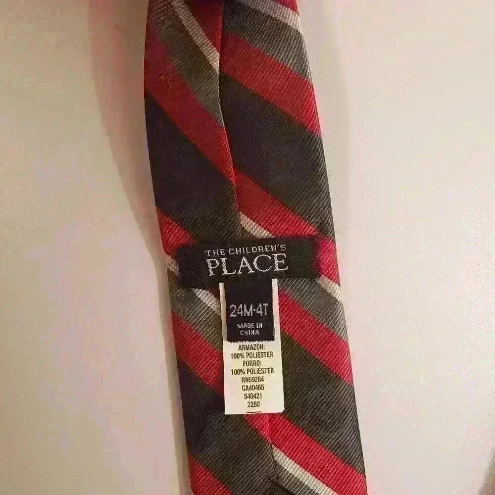 Two toddler ties size 24 months to 4 T.  One baseball and one red striped